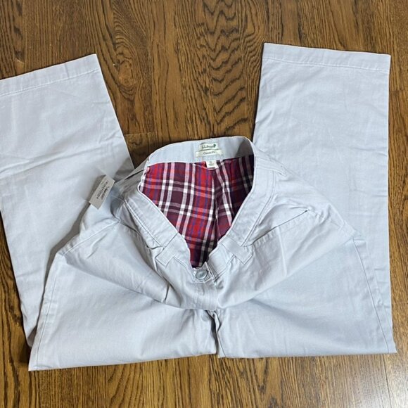L.L. Bean Classic Fit Flannel lined khaki pants size 14P NEW women's - Picture 1 of 6